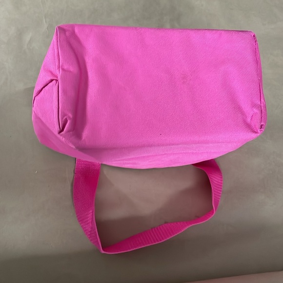 Phi Mu hot pink insulated cooler lunch tote with white embroidered Phi Mu - Picture 8 of 8